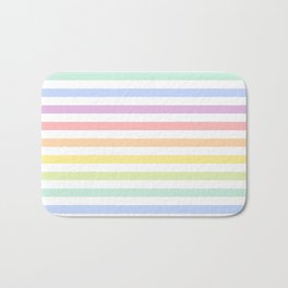 Pastel Rainbow Stripes Bath Mat
