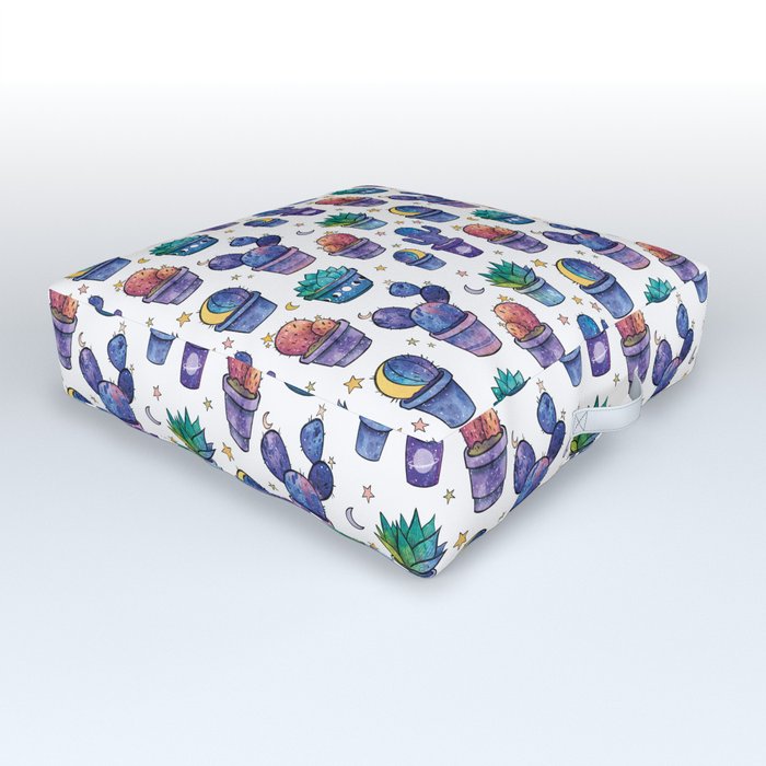 Space Cacti Pattern Outdoor Floor Cushion