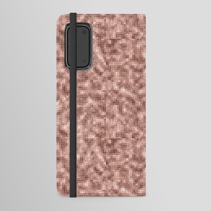 Luxury Rose Gold Sparkle Pattern Android Wallet Case