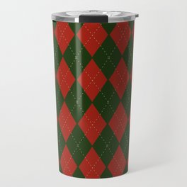 vintage christmas pattern argyle Travel Mug