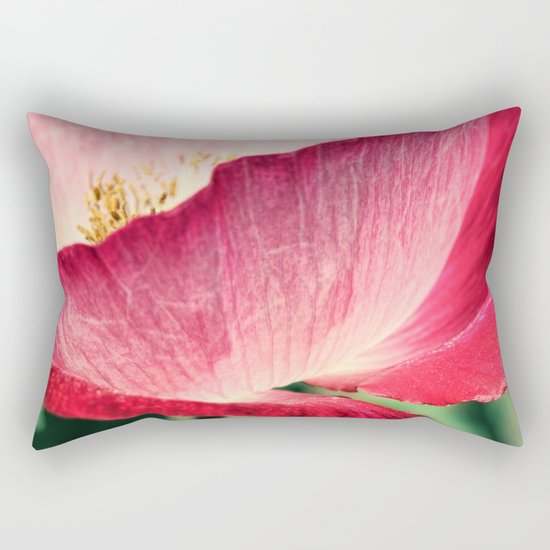 Red Poppy in Sunlight Rectangular Pillow