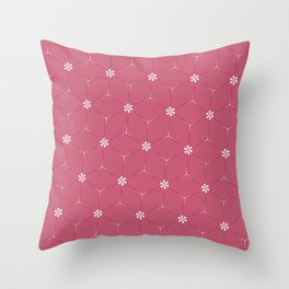 burgundy floral cubes Throw Pillow