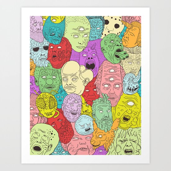 Faces of Math Art Print