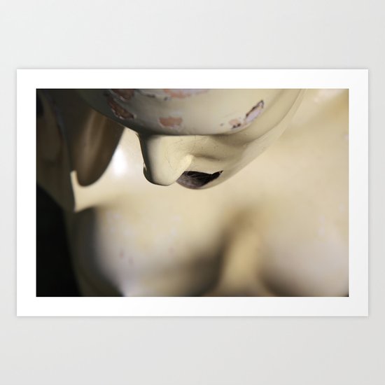 Nudist in the garden Art Print