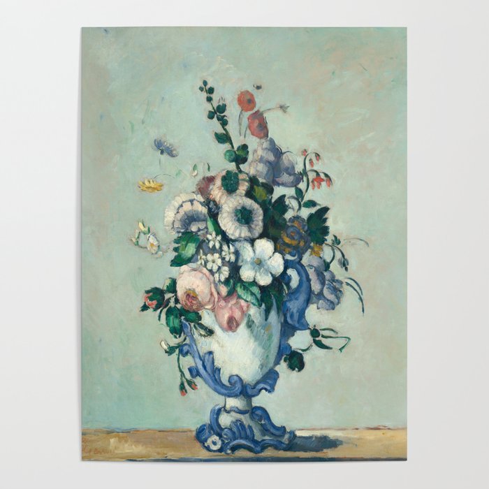 Paul Cezanne, Flowers in a Rococo Vase,1876 Poster