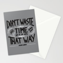 Don't waste time that way | Ragnar Lodbrok Time Quote | Grey Stationery Cards