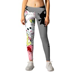Pretty in Bloody Pink Leggings | Pop Surrealism, Comic, Abstract, Scary 