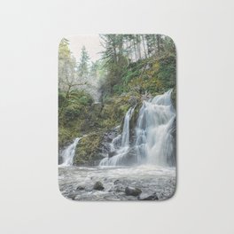 Nature Landscape, Waterfall, Lower Mashel Falls Bath Mat | Landscape, Nature, Trees, Wilderness, Waterfall, Digital, Pacificnorthwest, Forest, Color, Photo 