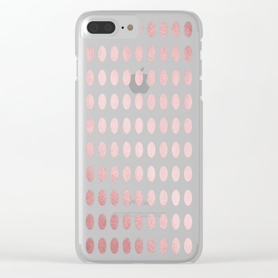 Simply Polka Dots in Rose Gold Sunset and White Clear iPhone Case