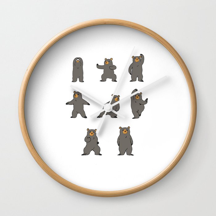 Tai Chi Chuan Martial Arts Bear T-Shirt Taijiquan Wall Clock