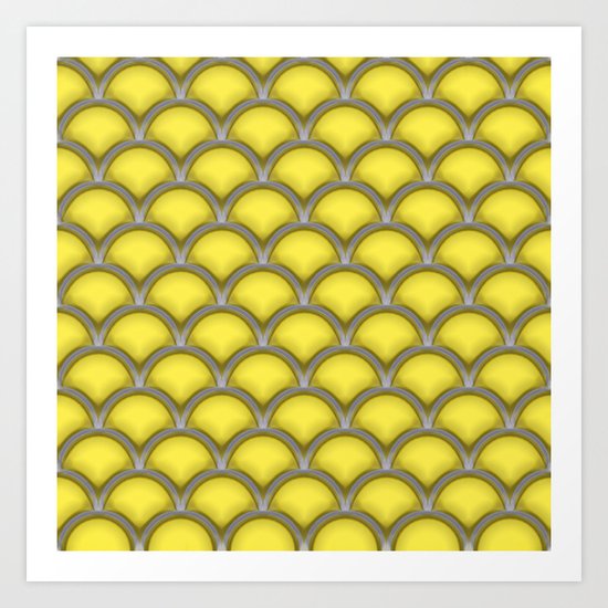 Large scallops in buttercup yellow Art Print
