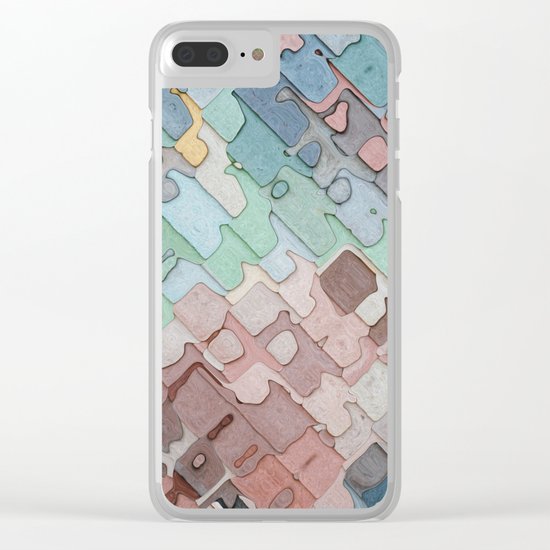 Colorful Layers Pattern Clear iPhone Case
