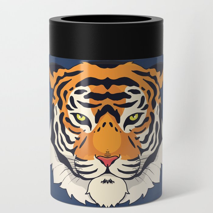 a tiger head looking straight. tiger face, tigers Can Cooler