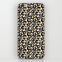 Leopard Gold White Brown Collection iPhone Skin