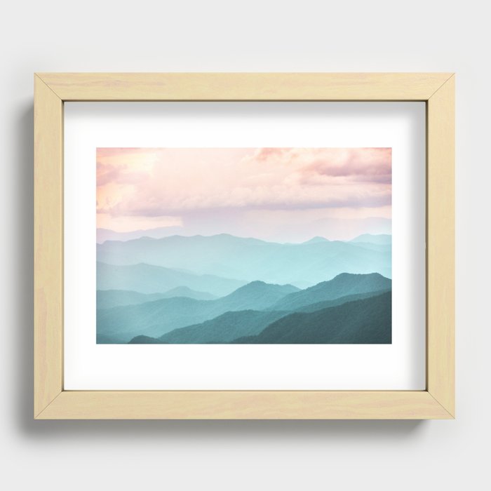 Smoky Mountain National Park Sunset Layers II - Nature Photography Recessed Framed Print