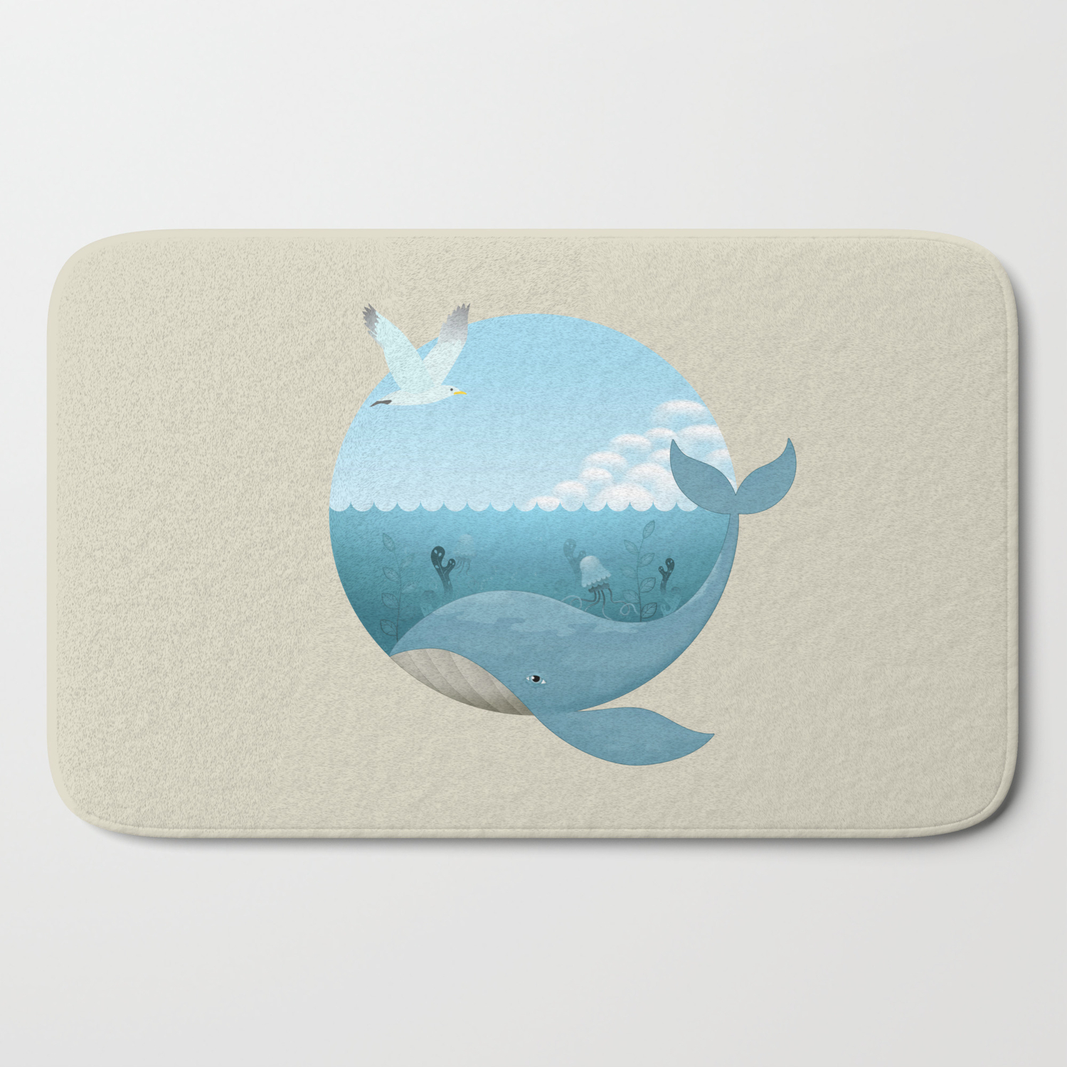 whale bath mat