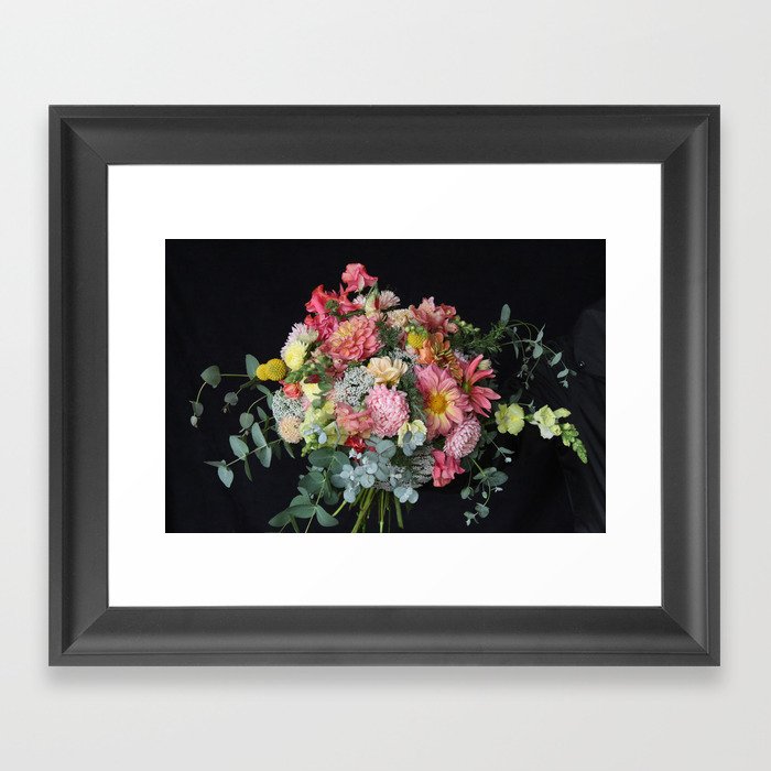 Lush Peachy Bouquet Framed Art Print