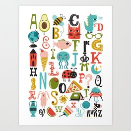ABC's - Illustrated Alphabet Art Print