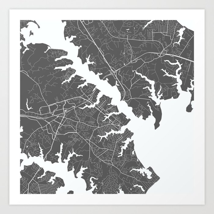 Annapolis USA Modern Map Art Print Art Print