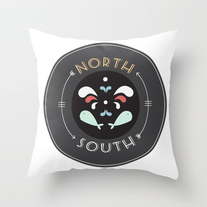 North and South Throw Pillow