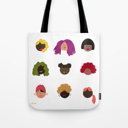 Melanin Versatility (Black Girls with Different Hairstyles) Tote Bag