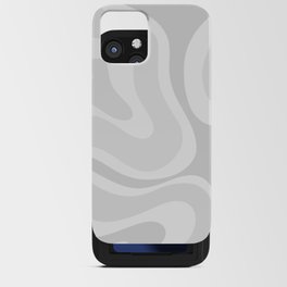 Modern Retro Liquid Swirl Abstract in Pale Grey iPhone Card Case