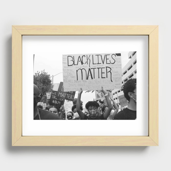 BLACK LIVES MATTER (10% Donation to ACLU) Recessed Framed Print