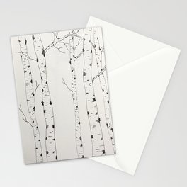 Birches in space Stationery Cards