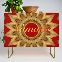 Namaste Gold Red Mandala Design Credenza
