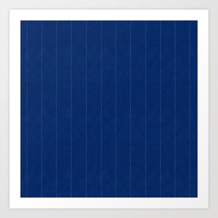 blue sewing white stripes Art Print