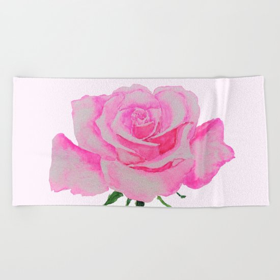 one pink rose Beach Towel