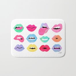 Rainbow Lips of Love Bath Mat | Feminine, Colorful, Curated, Digital, Lips, Sexy, Graphicdesign, Illustration, Lindseykayco, Lindseykay 