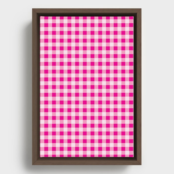 Pink Table Cloth Pattern Framed Canvas
