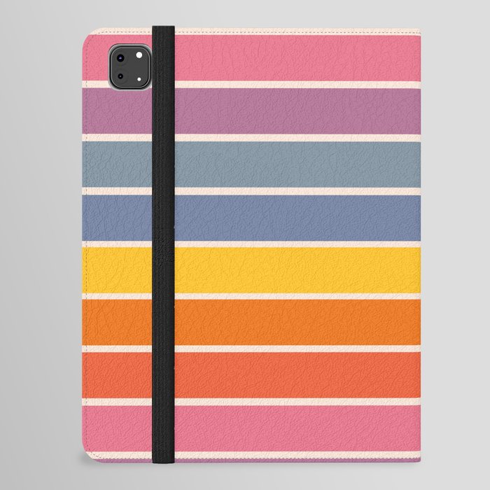 Colorful Retro 70s Abstract Stripes iPad Folio Case