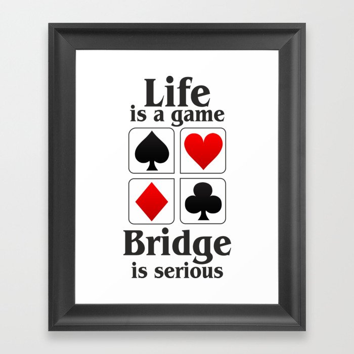 Bridge player gift, Bridge game. Contract Bride, Duplicate Bridge, Bridge lover, Bridge partner Framed Art Print