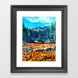 SNOWMELT - Original Mountains Art Drawing Framed Art Print