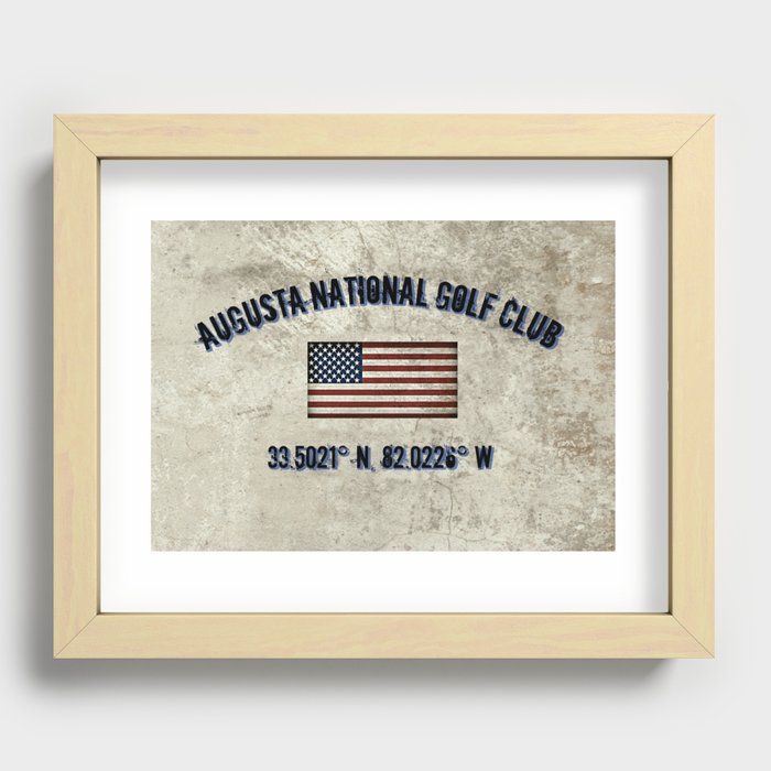 Augusta National Golf Club, Coordinates Recessed Framed Print