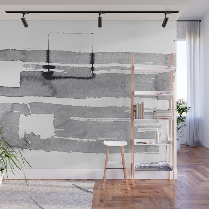 ink explorations (024) - abstract black india ink painting Wall Mural