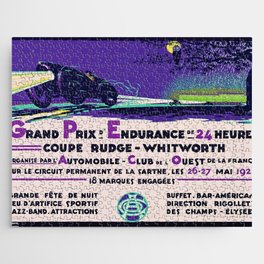 1923 purple Grand Prix D'endurance De 24 Heures / Coupe Rudge - Whitworth Le mans grand prix racing automobile advertising advertisement vintage poster Jigsaw Puzzle
