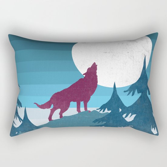 Wolf in the woods Rectangular Pillow