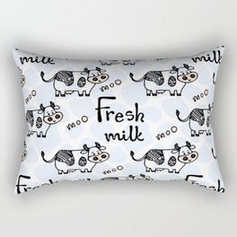 Vector Smiling Standing Cow Pattern On Rectangular Pillow