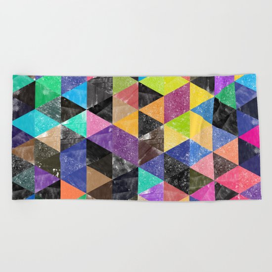 Abstract Geometric Background Beach Towel