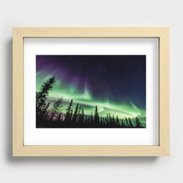 Aurora during geomagnetic storm in Yellowknife, Canada Recessed Framed Print