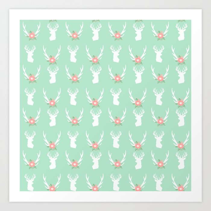 Deer Antlers Deer Head Silhouette Cute Modern Minimal Nature