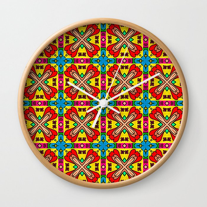 Mexican Tile 1 Wall Clock