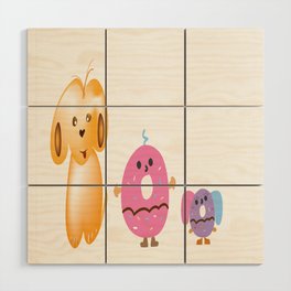 Joie and the Donut Buddies Wood Wall Art