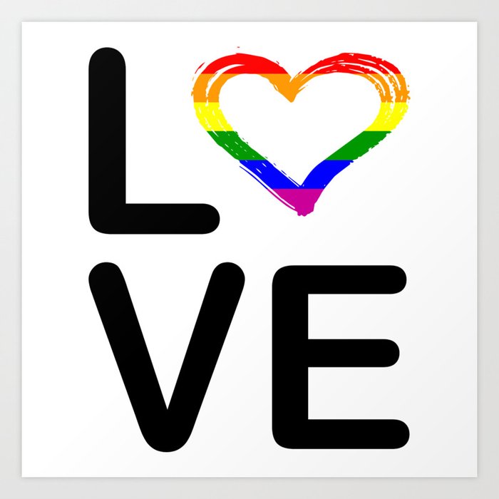 LGBT LOVE LGBT Pride Month LGBTQ Rainbow Flag Art Print by