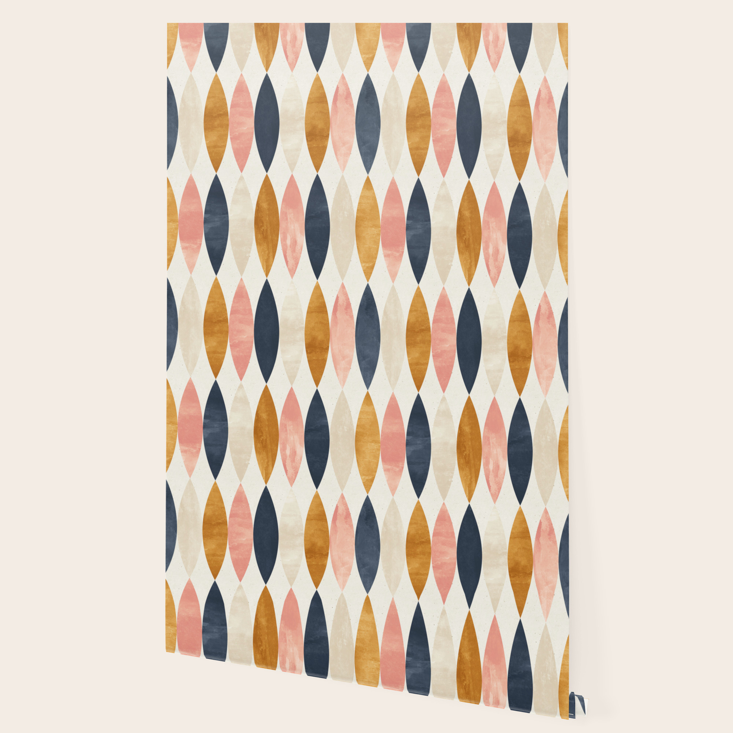 Colorful Pastel Geometric Scale Pattern Pink Navy Gold Art Deco Wallpaper By Seam Less Society6 On a blush pink background, varying gold tones form an art deco pattern inspired by the top of this. society6