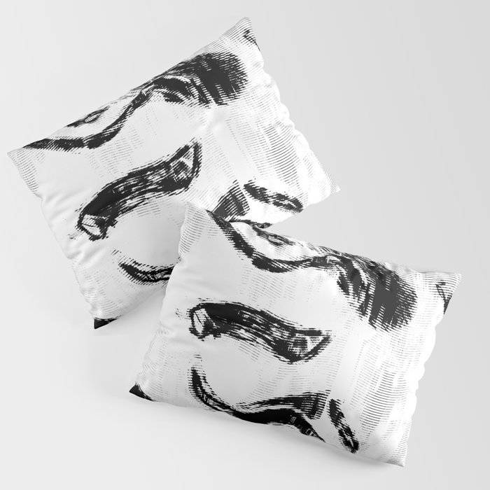 Abstract black and white Pillow Sham