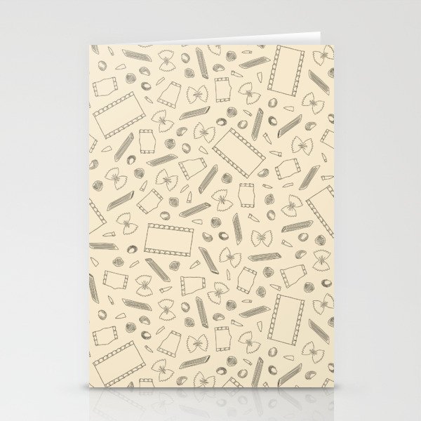 Macaroni Art Outlines on a Cream Background Stationery Cards